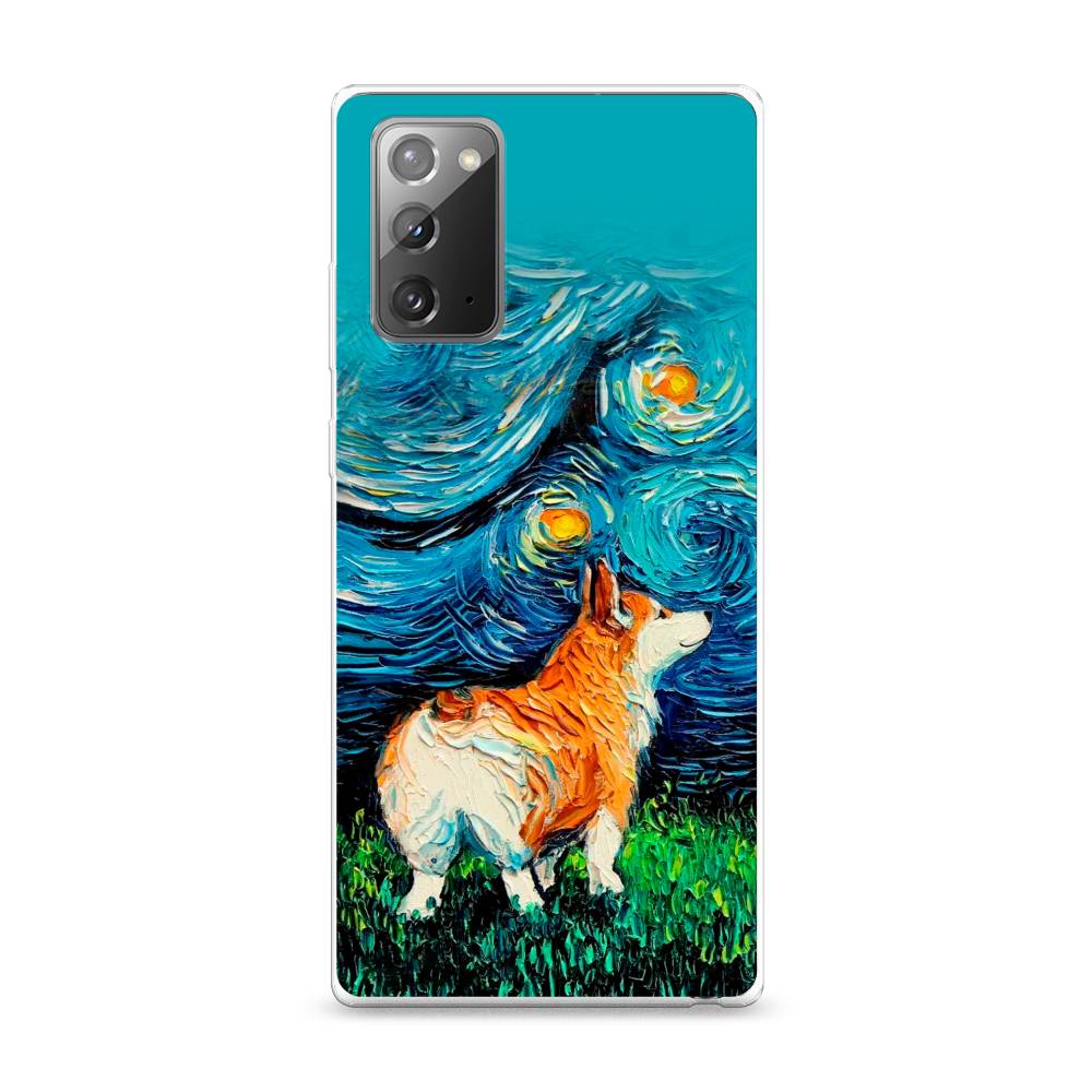 

Чехол на Samsung Galaxy Note 20 "Корги звёздная ночь", Коричневый;белый;зеленый, 2100950-1