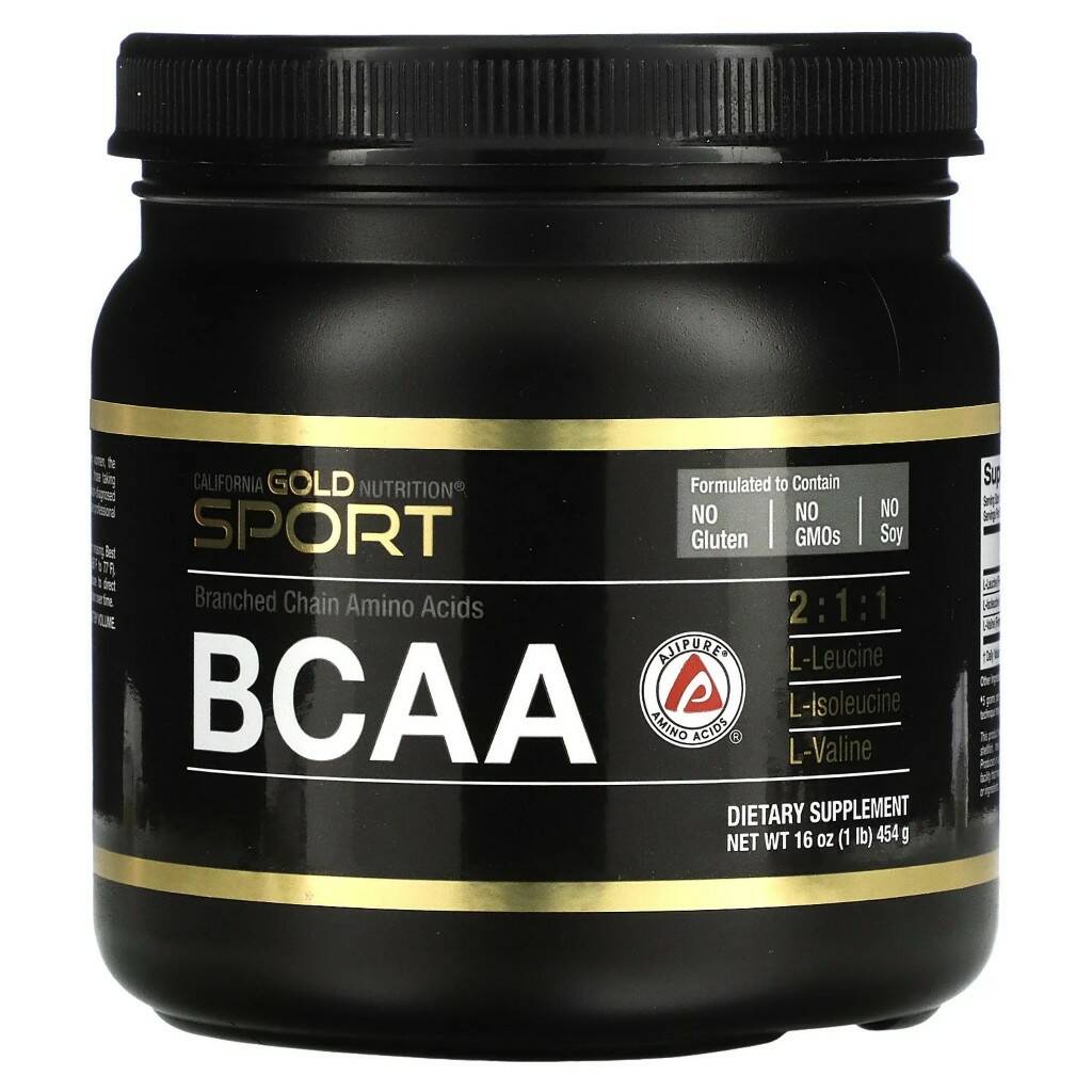 фото California gold nutrition bcaa powder, ajipure, branched chain amino acids, 16 oz (454 g)