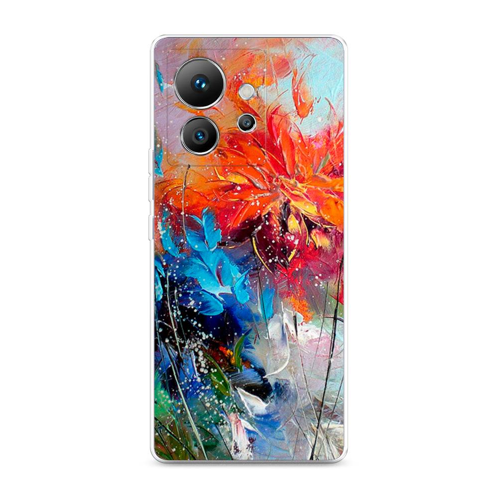 

Чехол на Infinix Zero Ultra 5G "Абстрактные цветы", Оранжевый;синий, 3102850-4