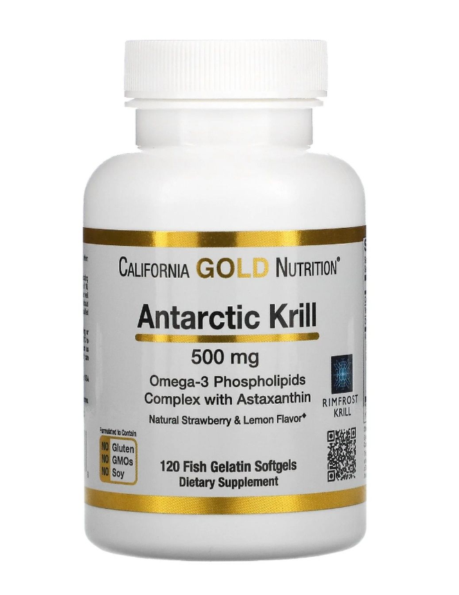 фото Antarctic krill oil, omega-3 with astaxanthin, 500 mg, 120 капсул california gold nutrition