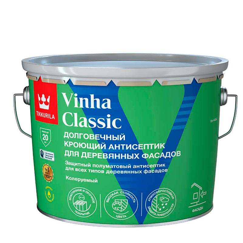 Антисептик TIKKURILA Vinha Classic Белый 9 л