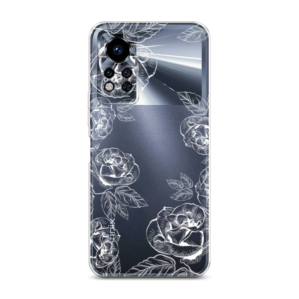 

Чехол на Infinix Note 12i 2022 "Розы графика", Черный;серый, 3102750-2
