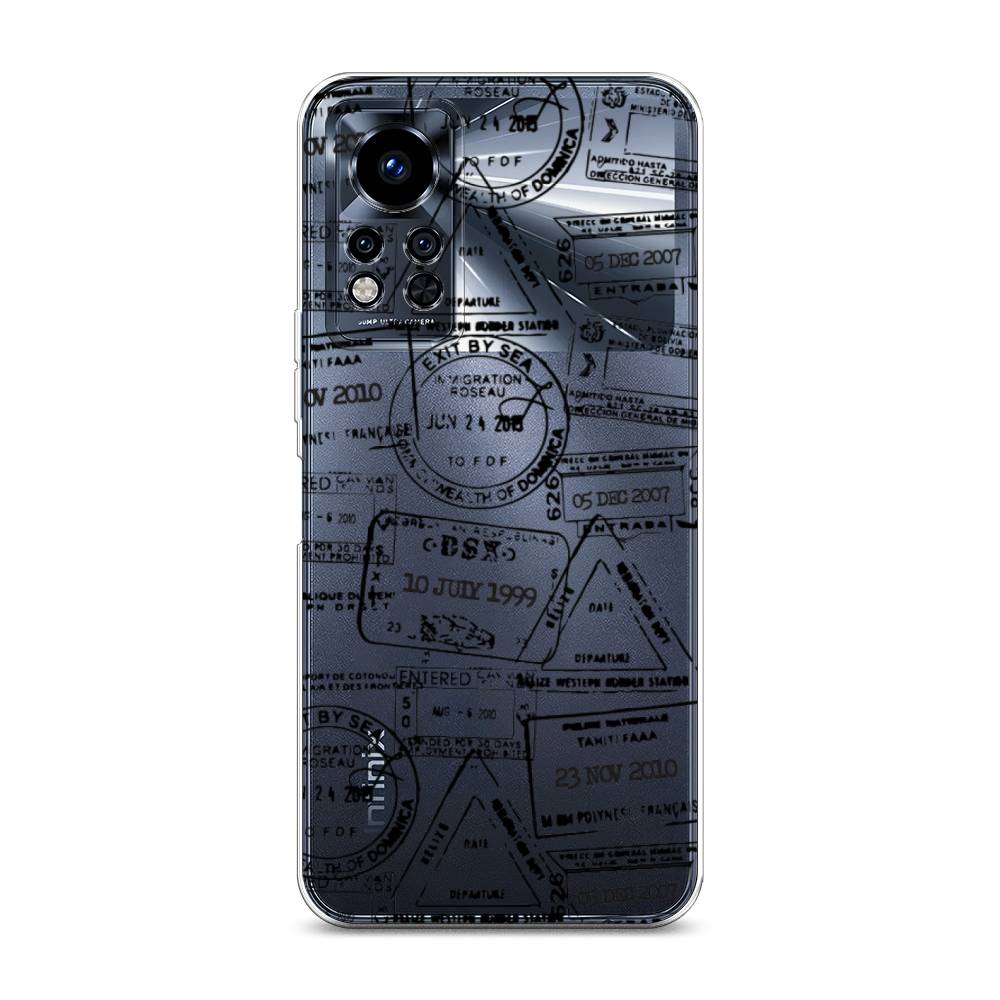 

Чехол на Infinix Note 12i 2022 "Visa stamps 2", Белый;черный;серый, 3102750-2