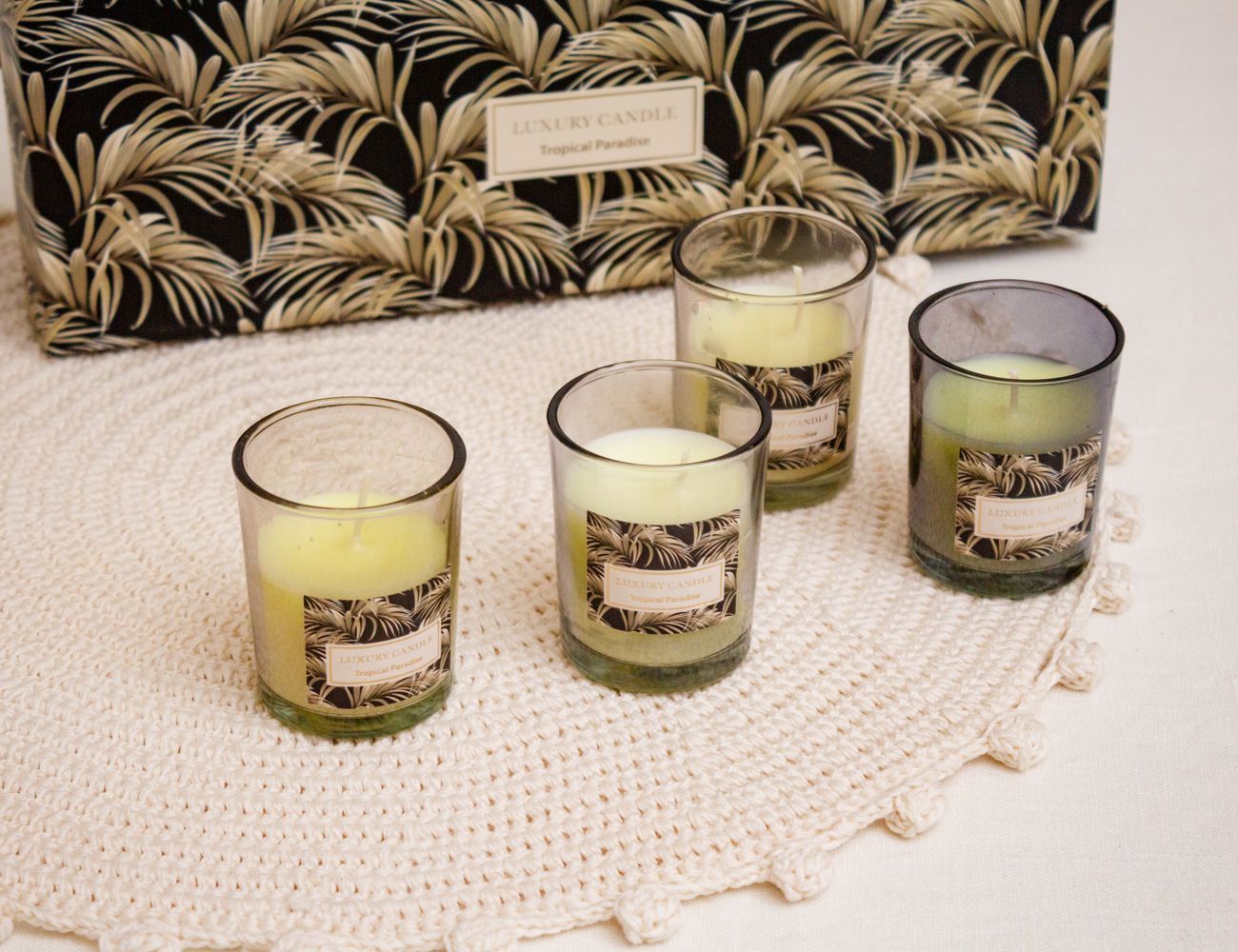 

Набор ароматических свечей LUXURY - TROPICAL PARADISE, 6 см, 4 шт., Koopman International, ACC690060-3