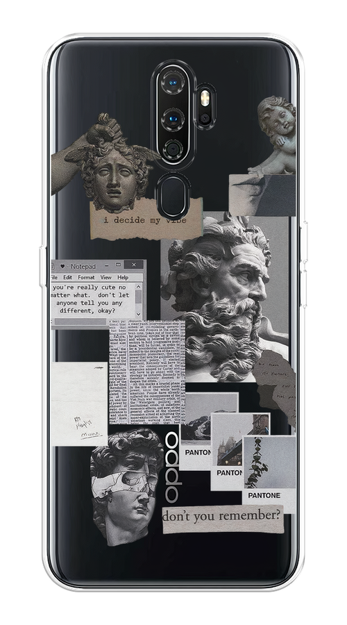

Чехол на Oppo A5/A9 2020 "Коллаж греческие скульптуры", Бежевый;серый, 251350-1