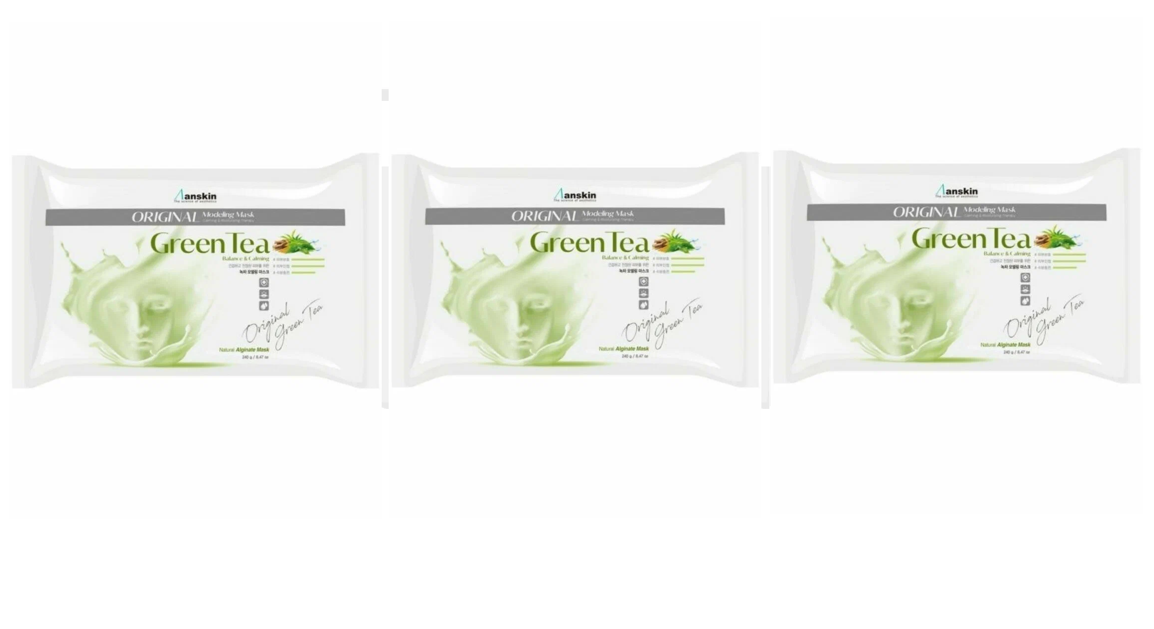 

Маска для лица Anskin Green Tea Modeling Mask 240 г 3 шт