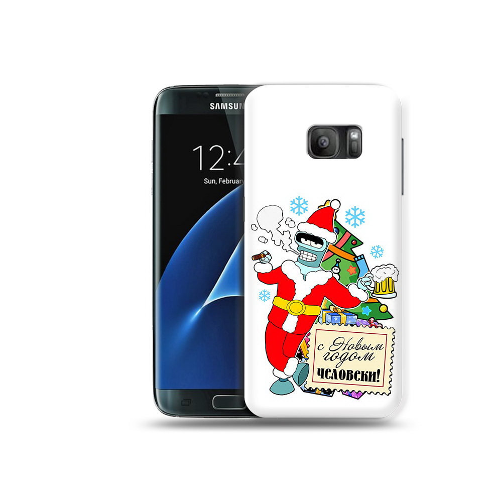 Чехол MyPads Tocco для Samsung Galaxy S7 С новым годом человеки