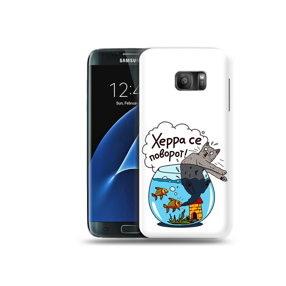 

Чехол MyPads Tocco для Samsung Galaxy S7 Рыбы с котом, Прозрачный, Tocco