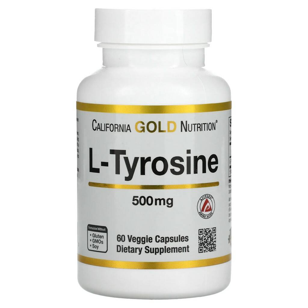 California Gold Nutrition L-Tyrosine, AjiPure, 500 mg, 60 капсул