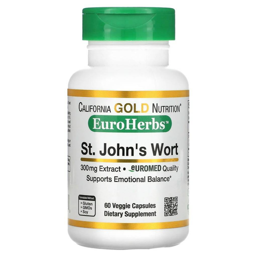 фото California gold nutrition st. johns wort, euroherbs, 300 mg, 60 капсул