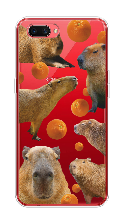 

Чехол на Oppo A3s "Капибара и апельсины", Бежевый;оранжевый, 250650-1