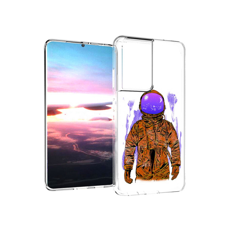 

Чехол MyPads Tocco для Samsung Galaxy S21 Ultra нарисованный мужчина в скафандре, Прозрачный, Tocco