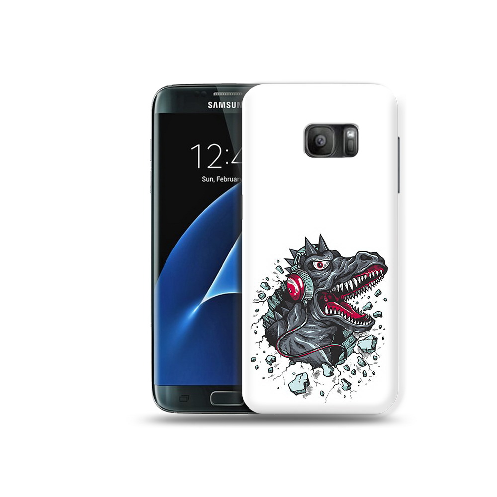 

Чехол MyPads Tocco для Samsung Galaxy S7 Нарисованный динозавр в наушниках, Прозрачный, Tocco