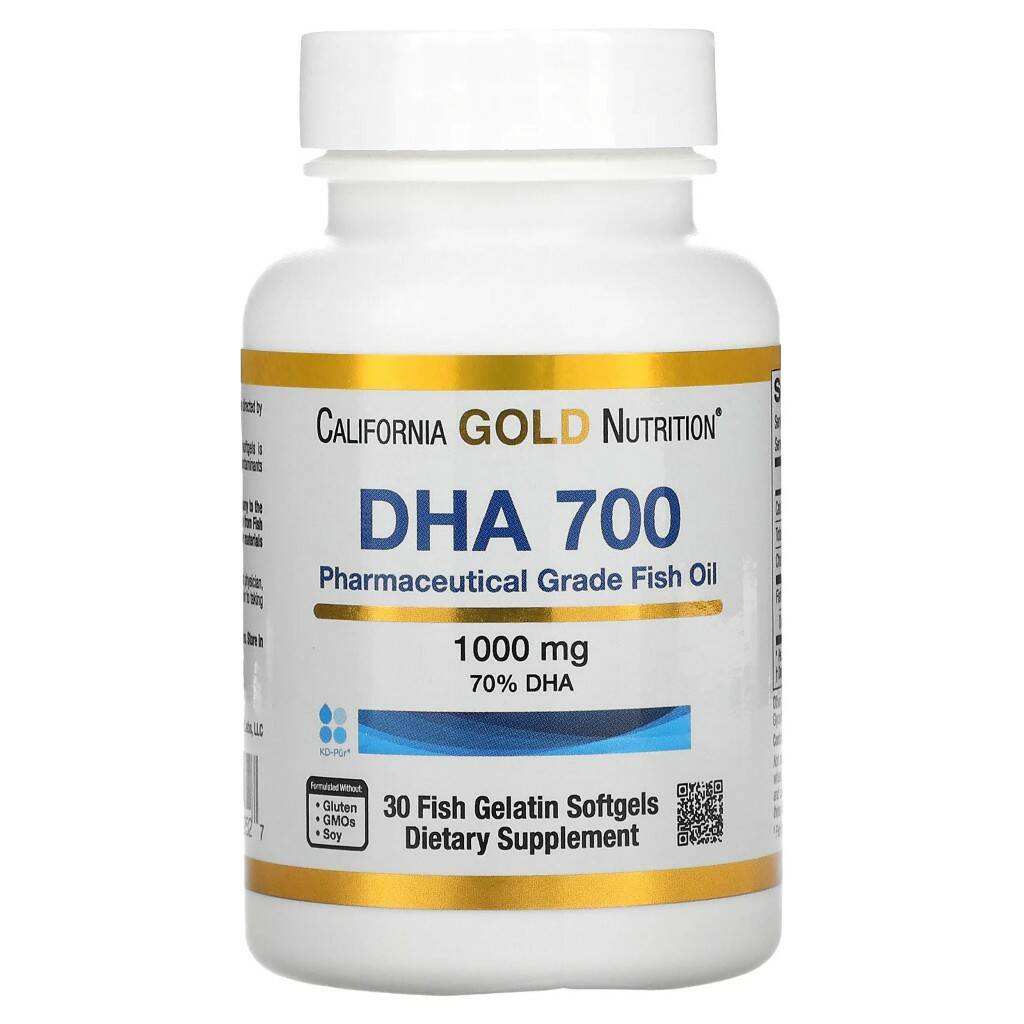 California Gold Nutrition DHA 700 Fish Oil, Pharmaceutical Grade, 1000 mg, 30 капсул