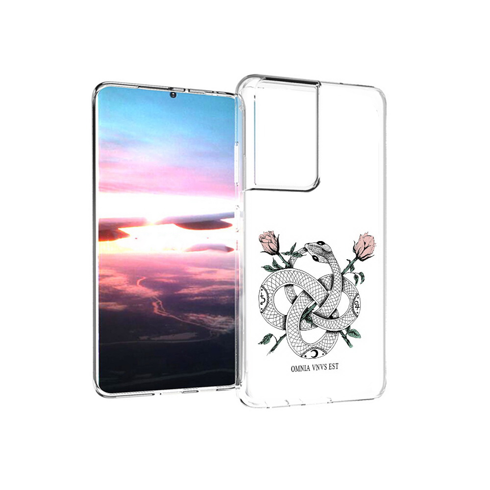 

Чехол MyPads Tocco для Samsung Galaxy S21 Ultra нарисованная змея абстракция, Прозрачный, Tocco