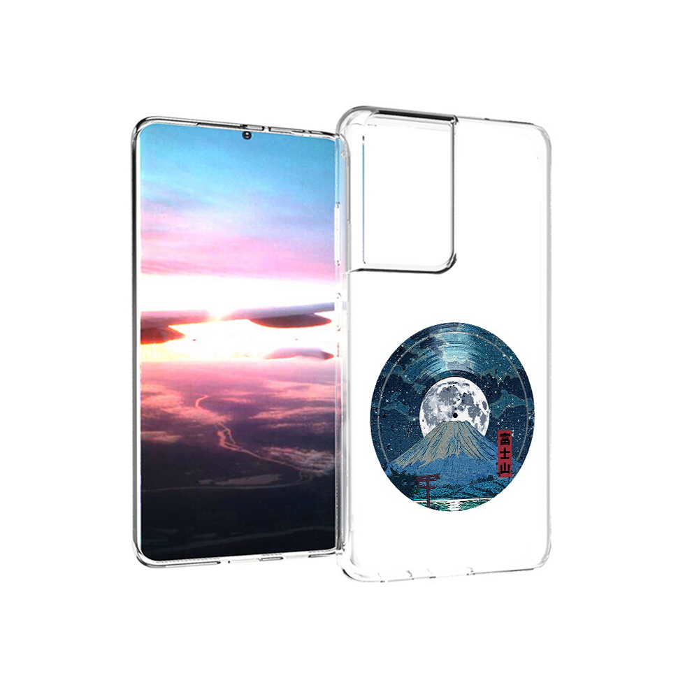 

Чехол MyPads Tocco для Samsung Galaxy S21 Ultra нарисованная виниловая гора с луной, Прозрачный, Tocco