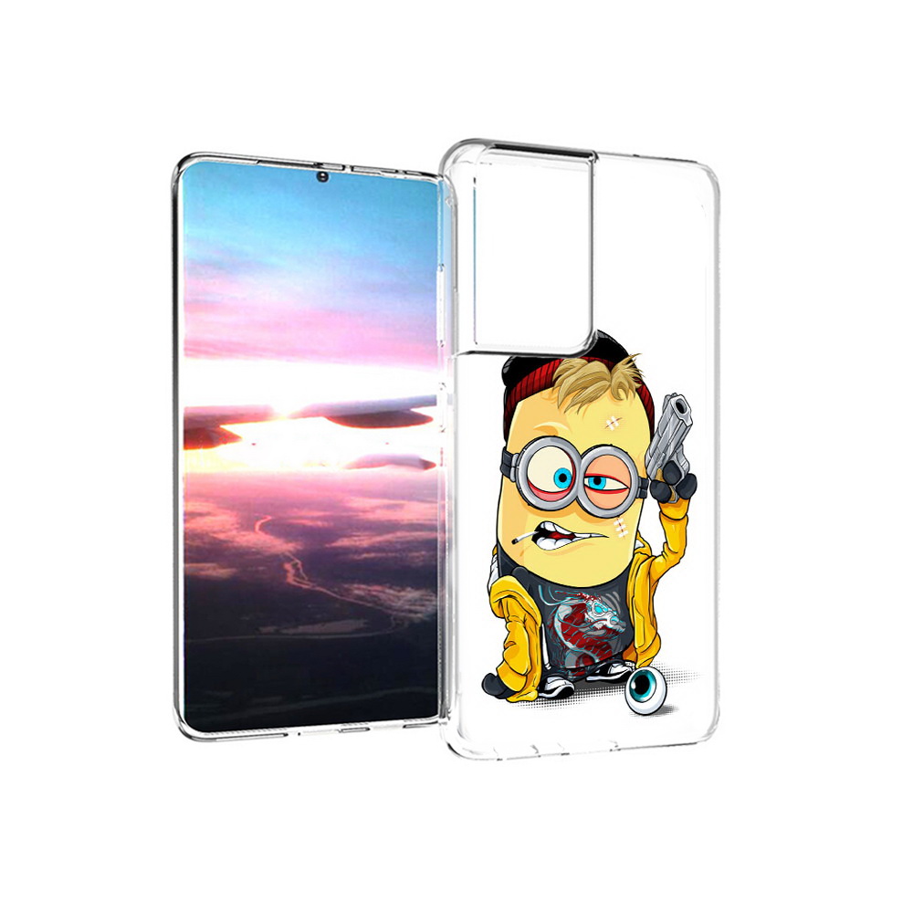 

Чехол MyPads Tocco для Samsung Galaxy S21 Ultra миньон бандит (PT157307.497.475), Прозрачный, Tocco