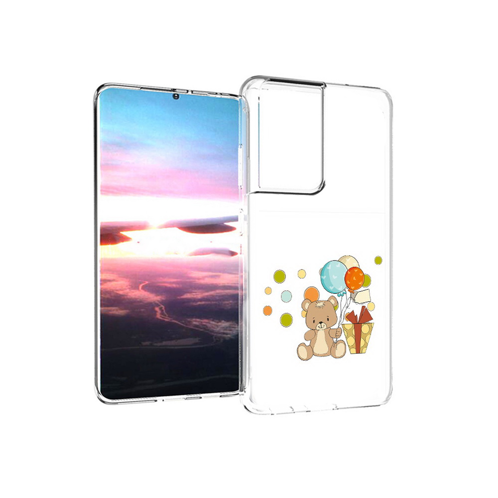 

Чехол MyPads Tocco для Samsung Galaxy S21 Ultra медвеженок с подарком (PT157307.497.470), Прозрачный, Tocco