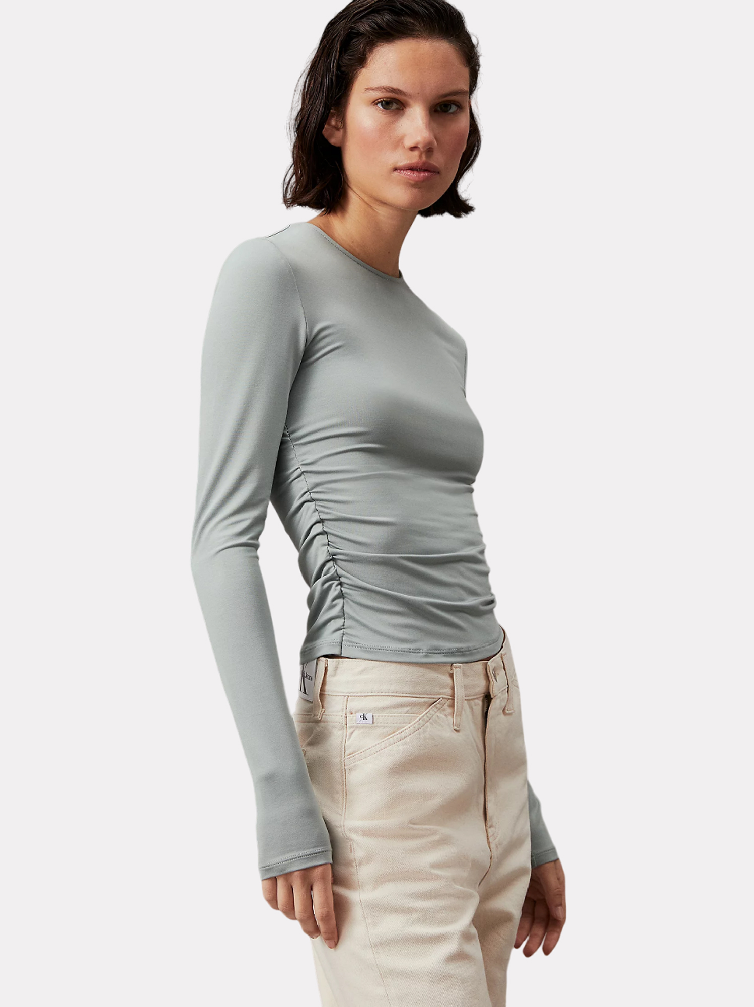 Лонгслив Calvin Klein Jeans для женщин серый-PFF S J20J224065 7309₽