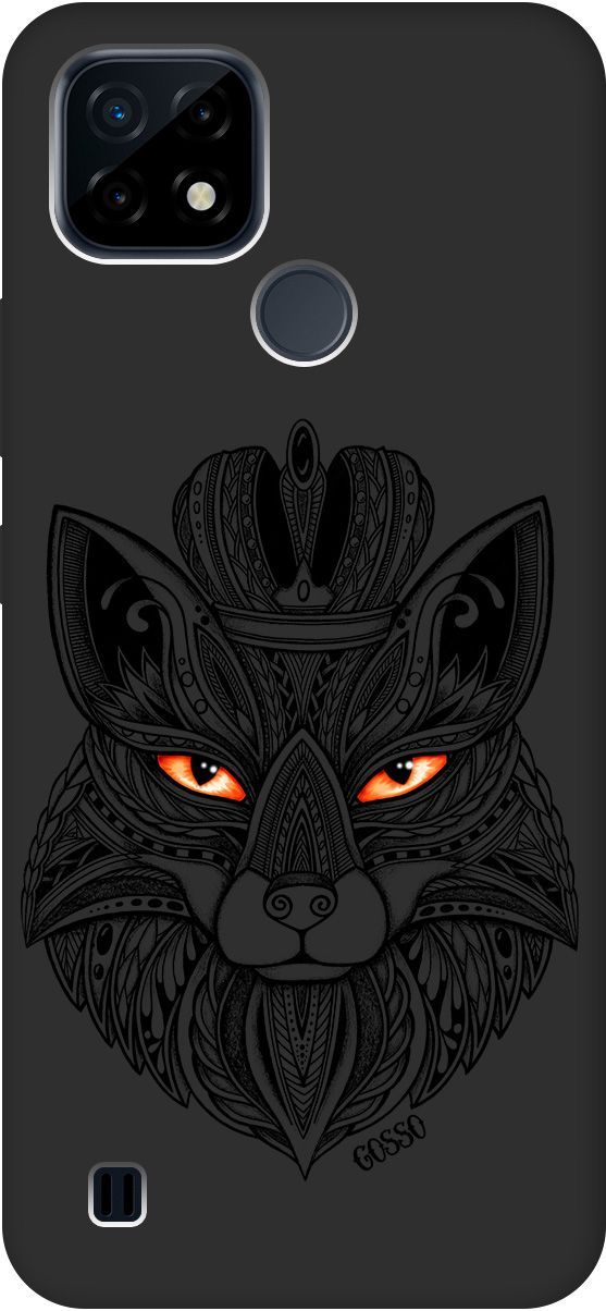 

Матовый чехол на realme C21 "Fox Queen" черный, Черный;белый, 2730