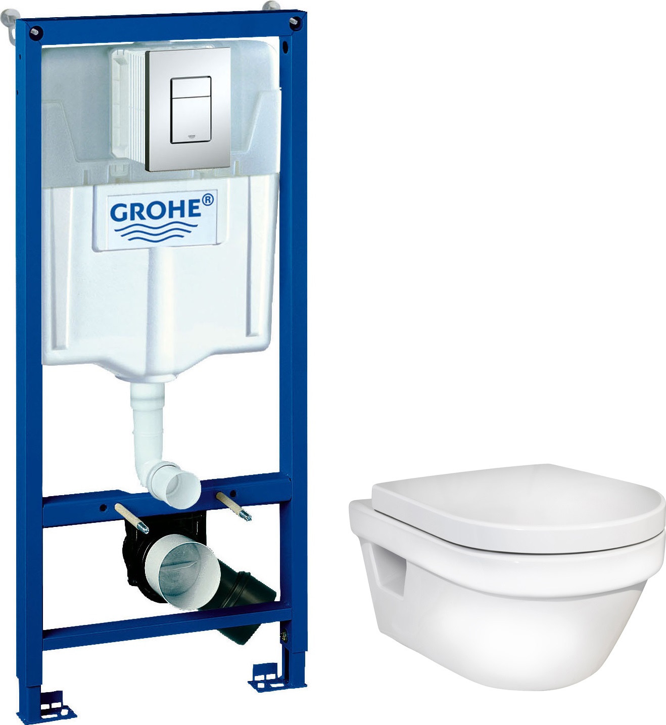 

Комплект Унитаз подвесной Gustavsberg Hygienic Flush WWC 5G84HR01 безободковый + Система, Hygienic Flush WWC 5G84HR01 безободковый