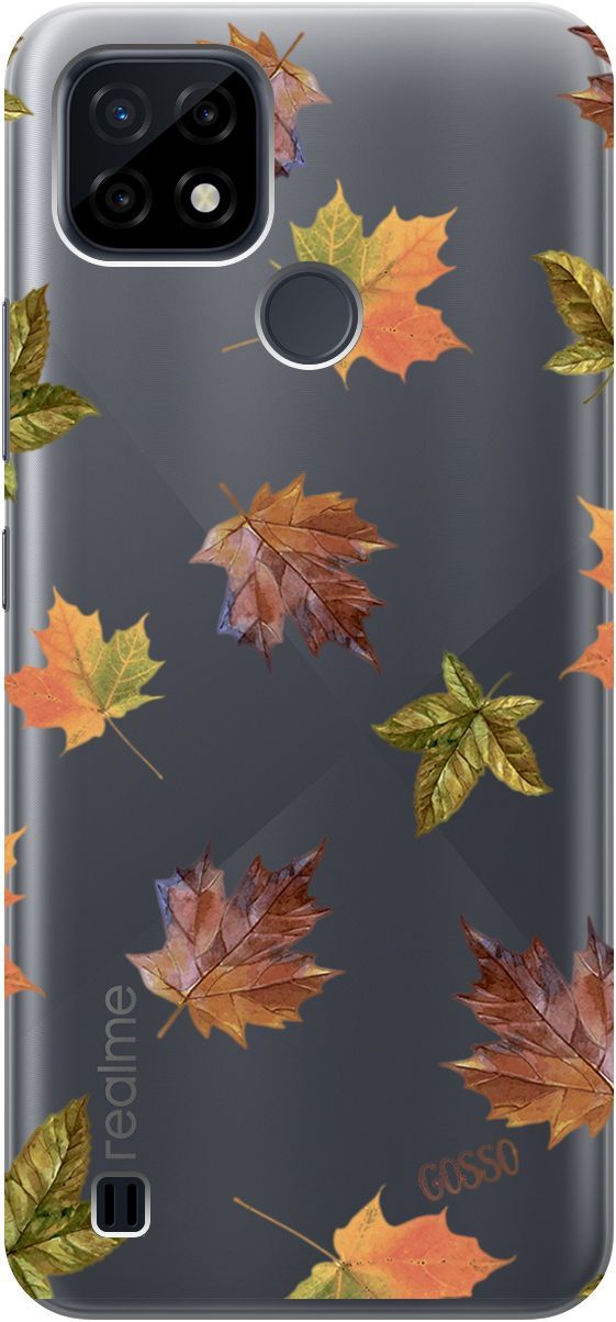 

Силиконовый чехол на realme C21 "Maple" прозрачный, Прозрачный;оранжевый, 1750