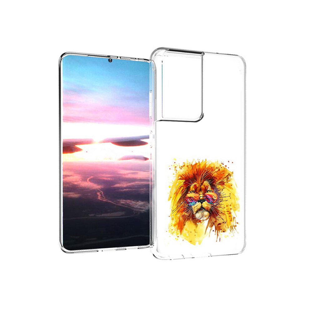 

Чехол MyPads Tocco для Samsung Galaxy S21 Ultra лев в очках (PT157307.497.436), Прозрачный, Tocco