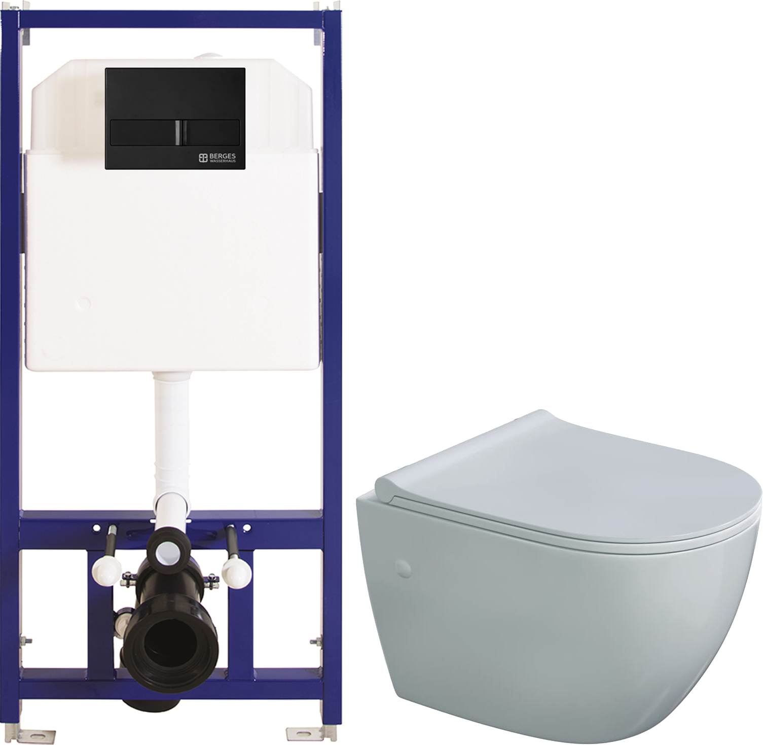 

Комплект Унитаз подвесной Berges Wasserhaus Okus 082127 с микролифтом + Система инсталляц, Okus