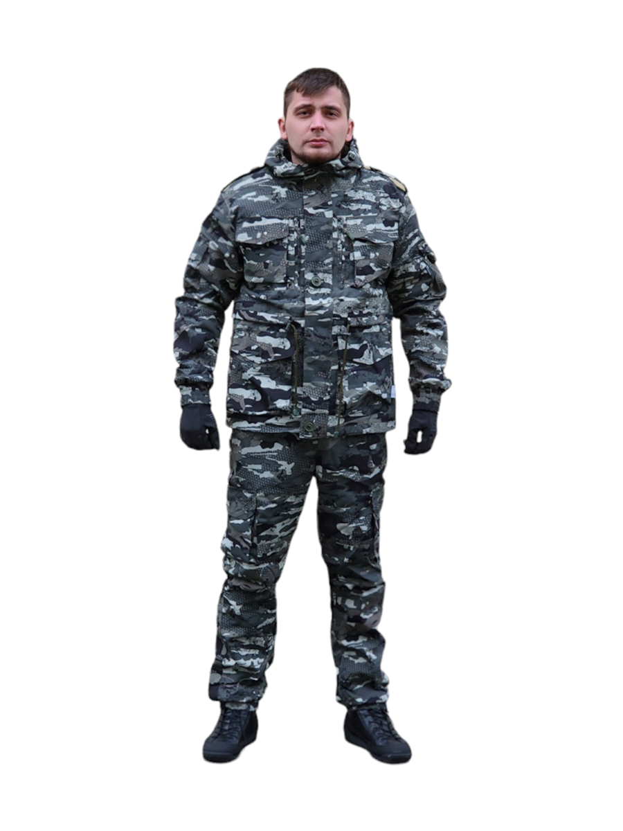 

Костюм Камуфляжный на флисе, рип-стоп, 56-58 179-182, Серый;черный, Т012084