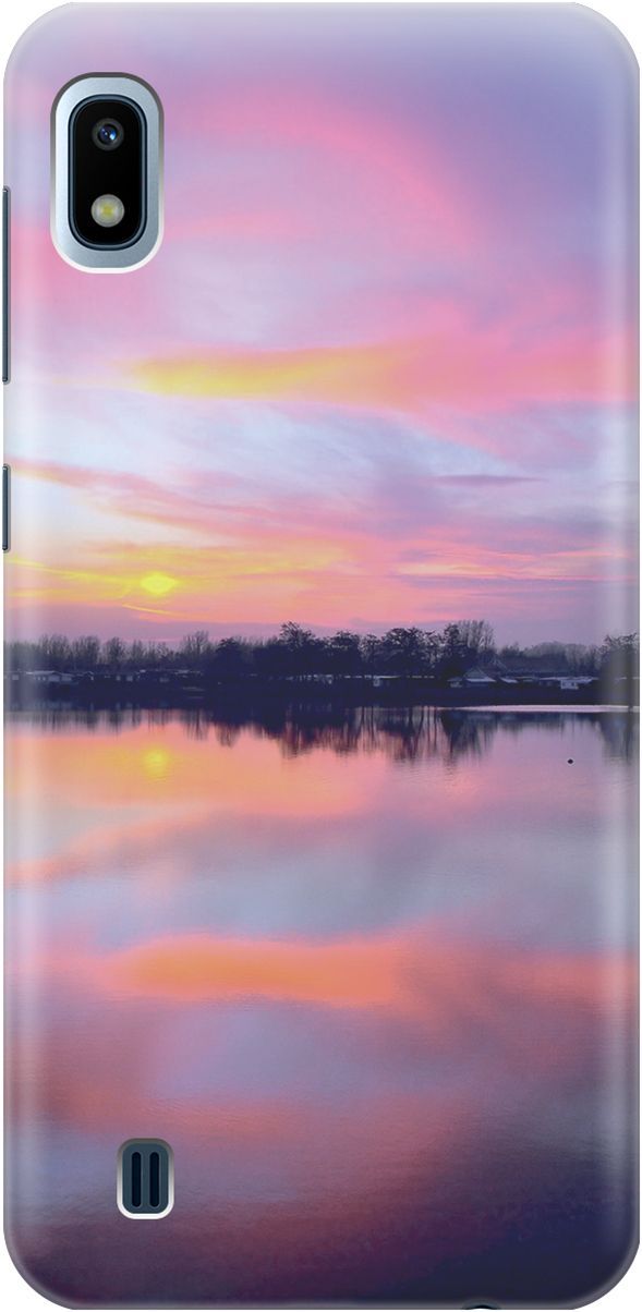 

Силиконовый чехол на Samsung Galaxy A10 "Зарево над рекой", Голубой;фиолетовый, 2287