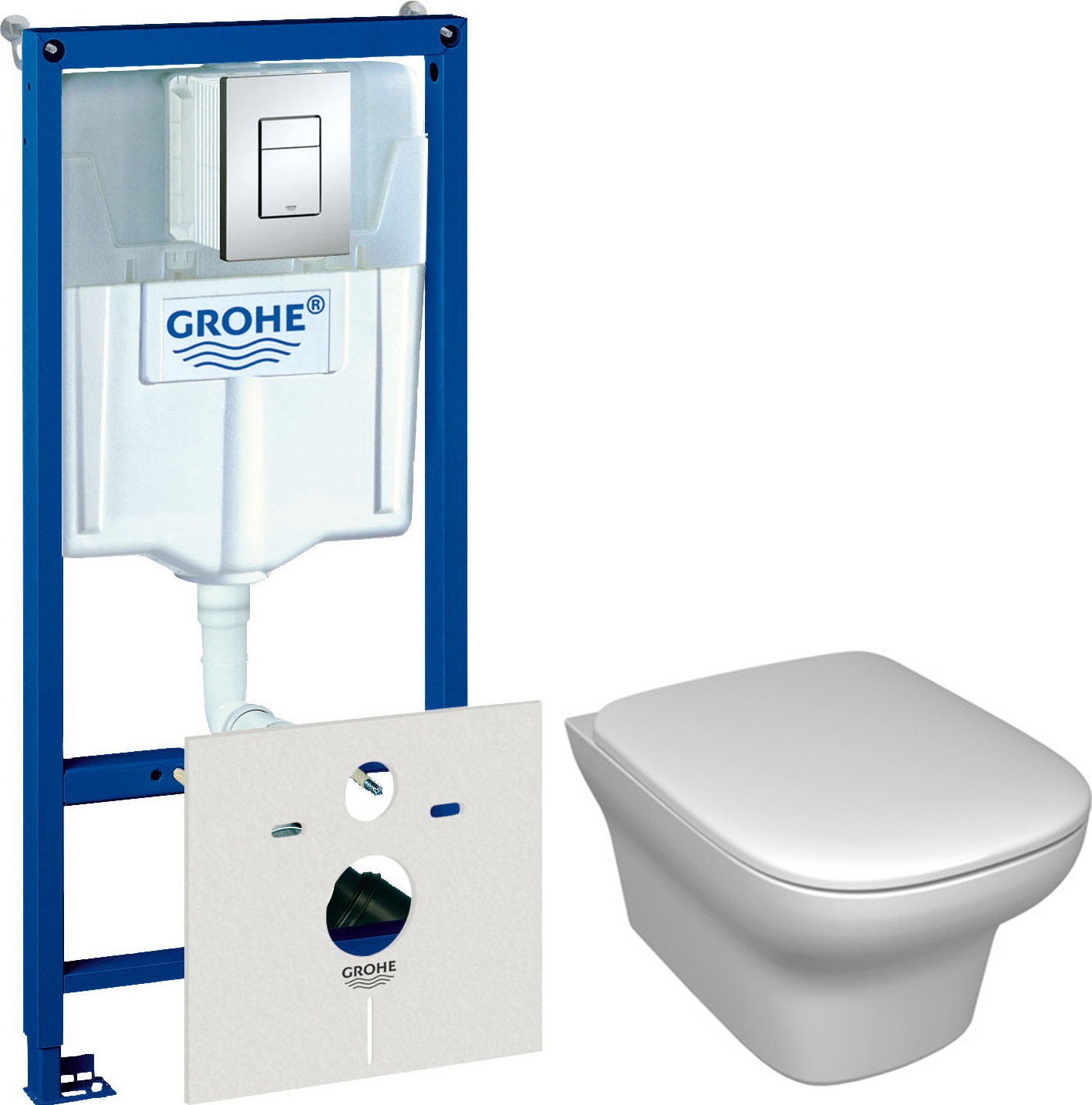 

Комплект Система инсталляции для унитазов Grohe Rapid SL 38775001 4 в 1 с кнопкой смыва +, Vox EDM102-00