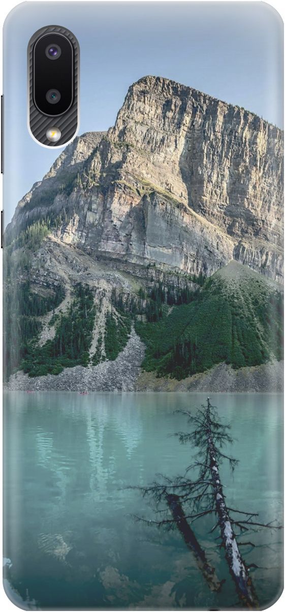 

Силиконовый чехол на Samsung Galaxy A02 "Дерево и горное озеро", Бирюзовый;зеленый, 2285