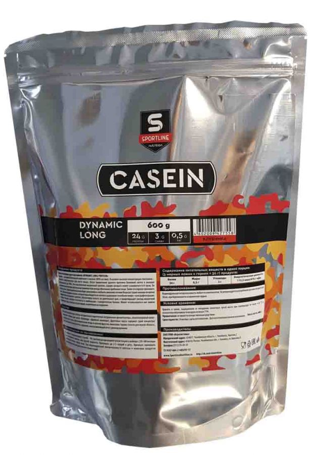Dynamic Long Casein Protein Sportline Nutrition 600 гр. клубника