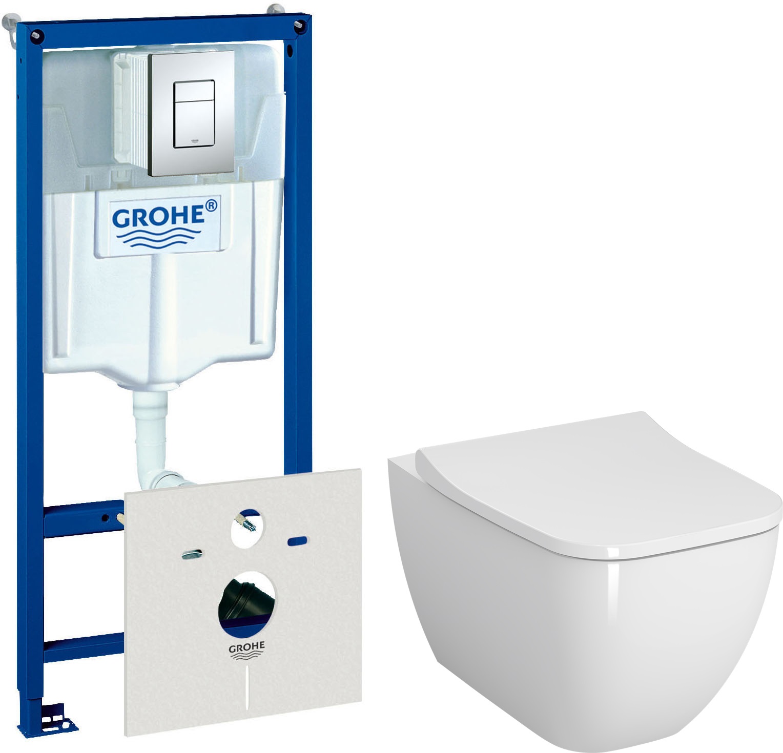 

Комплект Система инсталляции Grohe Rapid SL 38775001 4 в 1 с кнопкой смыва + Унитаз подве, Shift