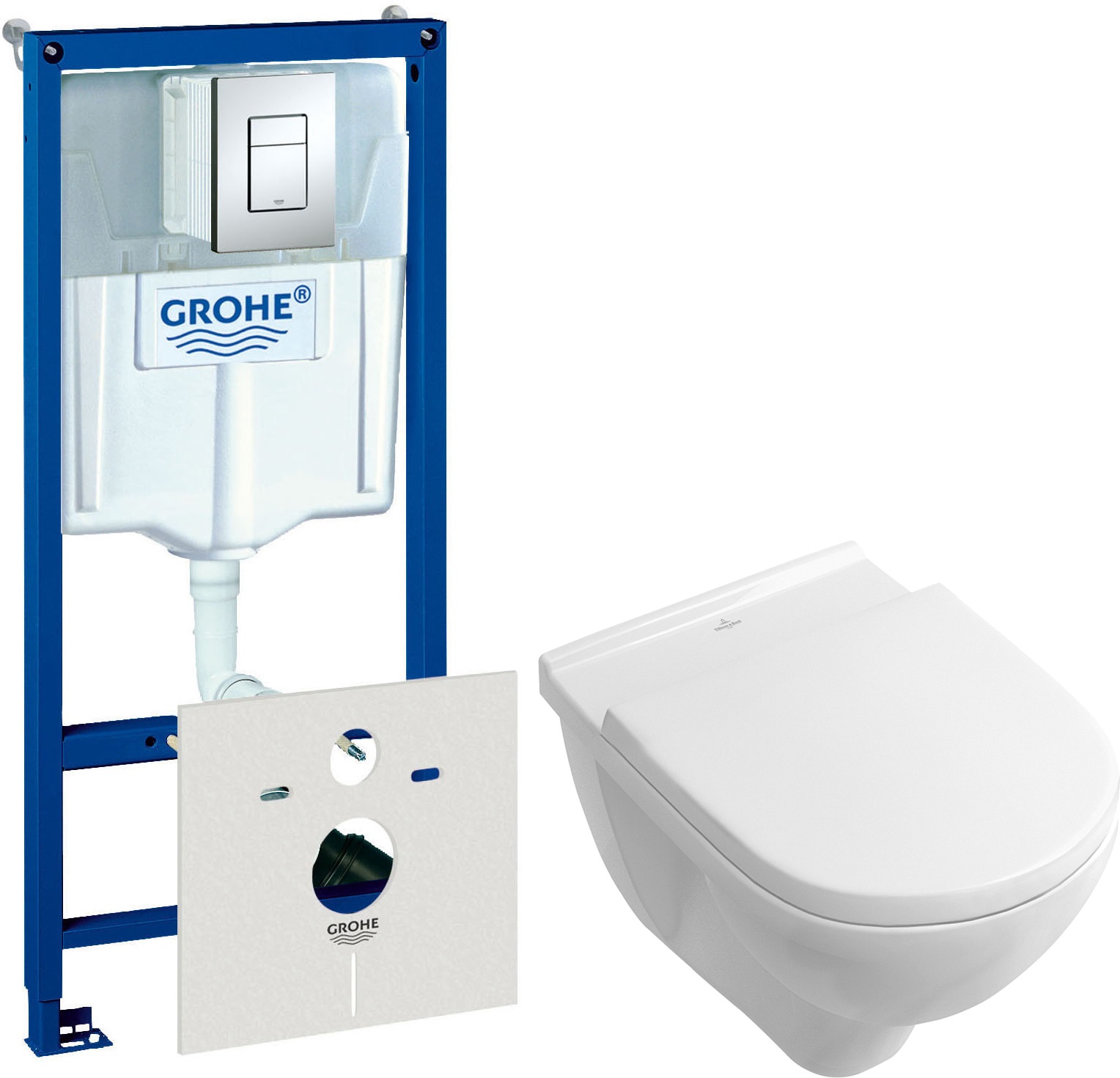 

Комплект Система инсталляции Grohe Rapid SL 38775001 4 в 1 с кнопкой смыва + Унитаз подве, O.Novo