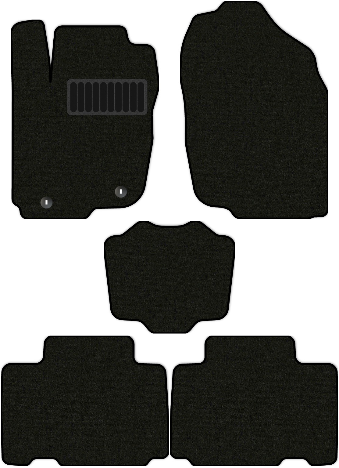 фото Коврики в салон классик для toyota rav4 4 (xa40) 2012 - 2019, 5 шт. черный, текстиль allmone