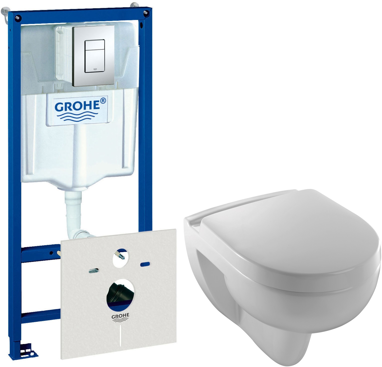 

Комплект Система инсталляции Grohe Rapid SL 38775001 4 в 1 с кнопкой смыва + Унитаз подве, Odeon Up