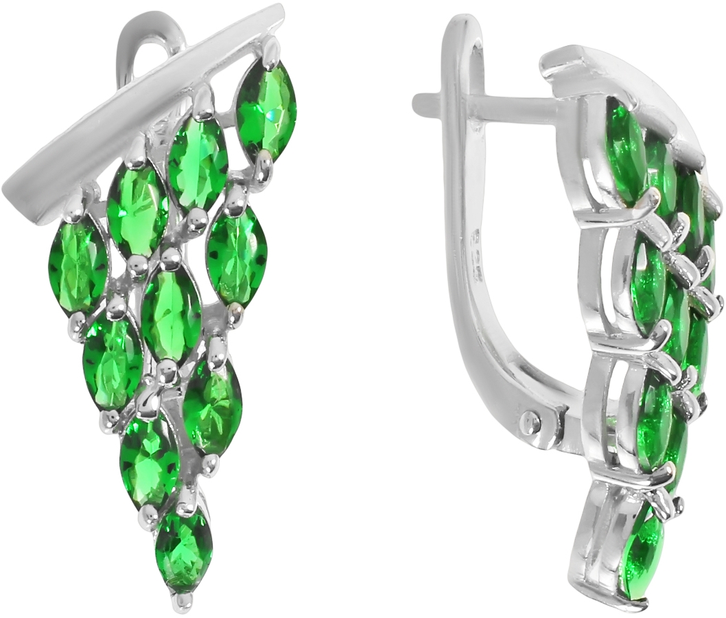 

Серьги из серебра с изумрудом Balex Jewellery 2405937208, 2405937208