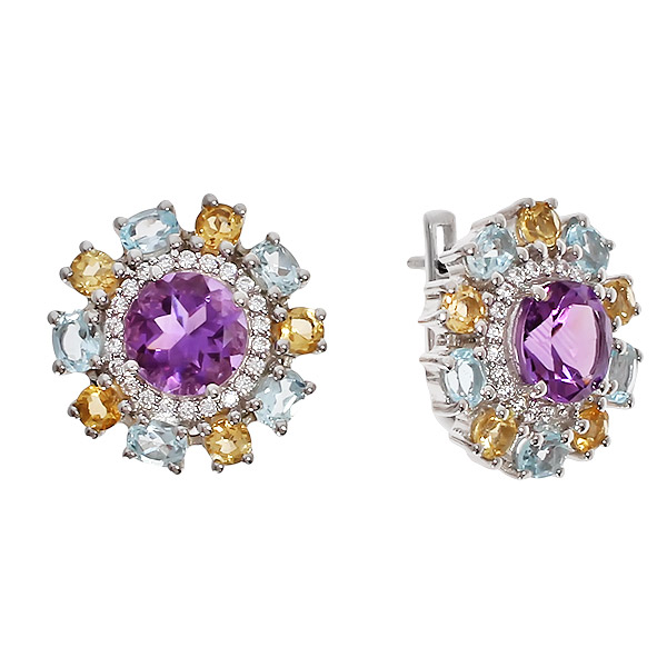 

Серьги из серебра с топазом Balex Jewellery 2410931216, 2410931216