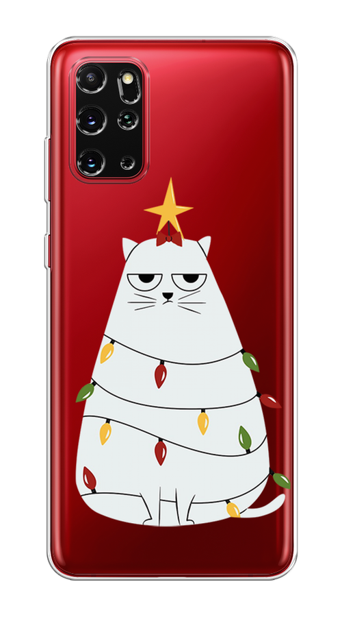 

Чехол на Samsung Galaxy S20 Plus "Котик в гирлянде", Белый;красный;желтый, 29350-1