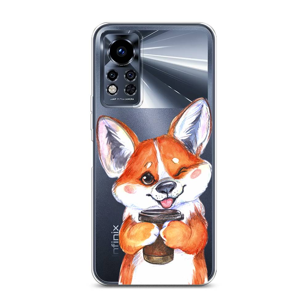 

Чехол на Infinix Note 12i 2022 "Корги с кофе", Оранжевый;белый, 3102750-4