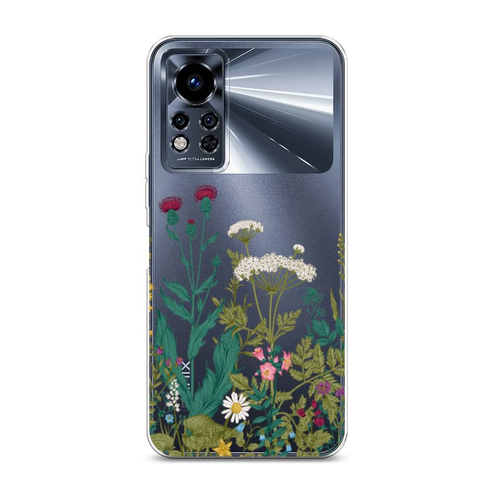

Чехол на Infinix Note 12i 2022 "Дикие полевые цветы", Зеленый;розовый;белый, 3102750-2