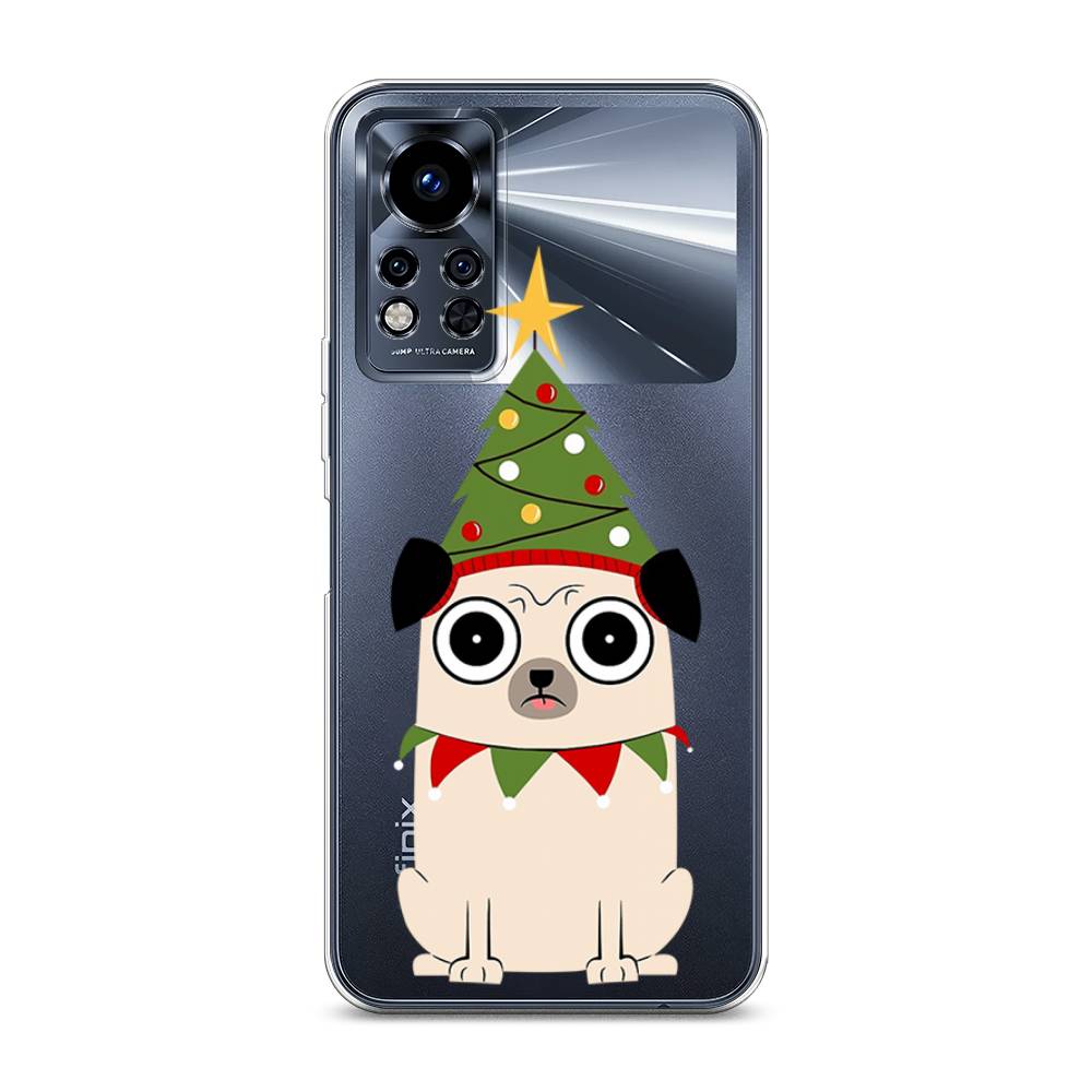 

Чехол на Infinix Note 12i 2022 "Собачка с ёлочкой", Бежевый;красный;зеленый, 3102750-1