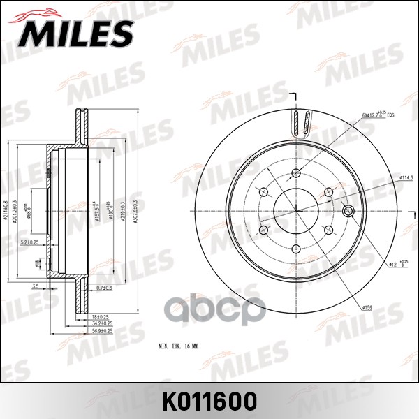 

Диск Тормозной Nissan Navara, Pathfinder 305 Х 18 Задний Miles Miles арт. K011600