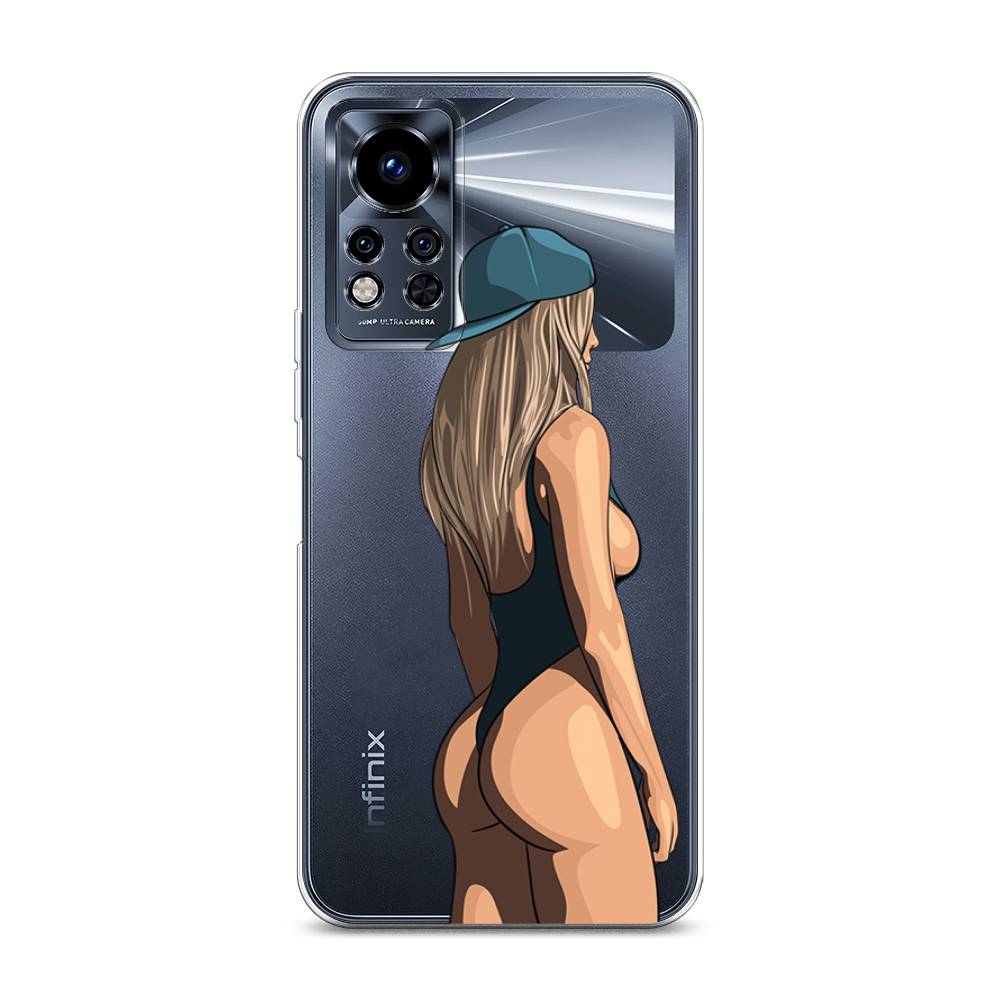 

Чехол на Infinix Note 12i 2022 "Девушка в черном купальнике", Зеленый;бежевый;черный, 3102750-6