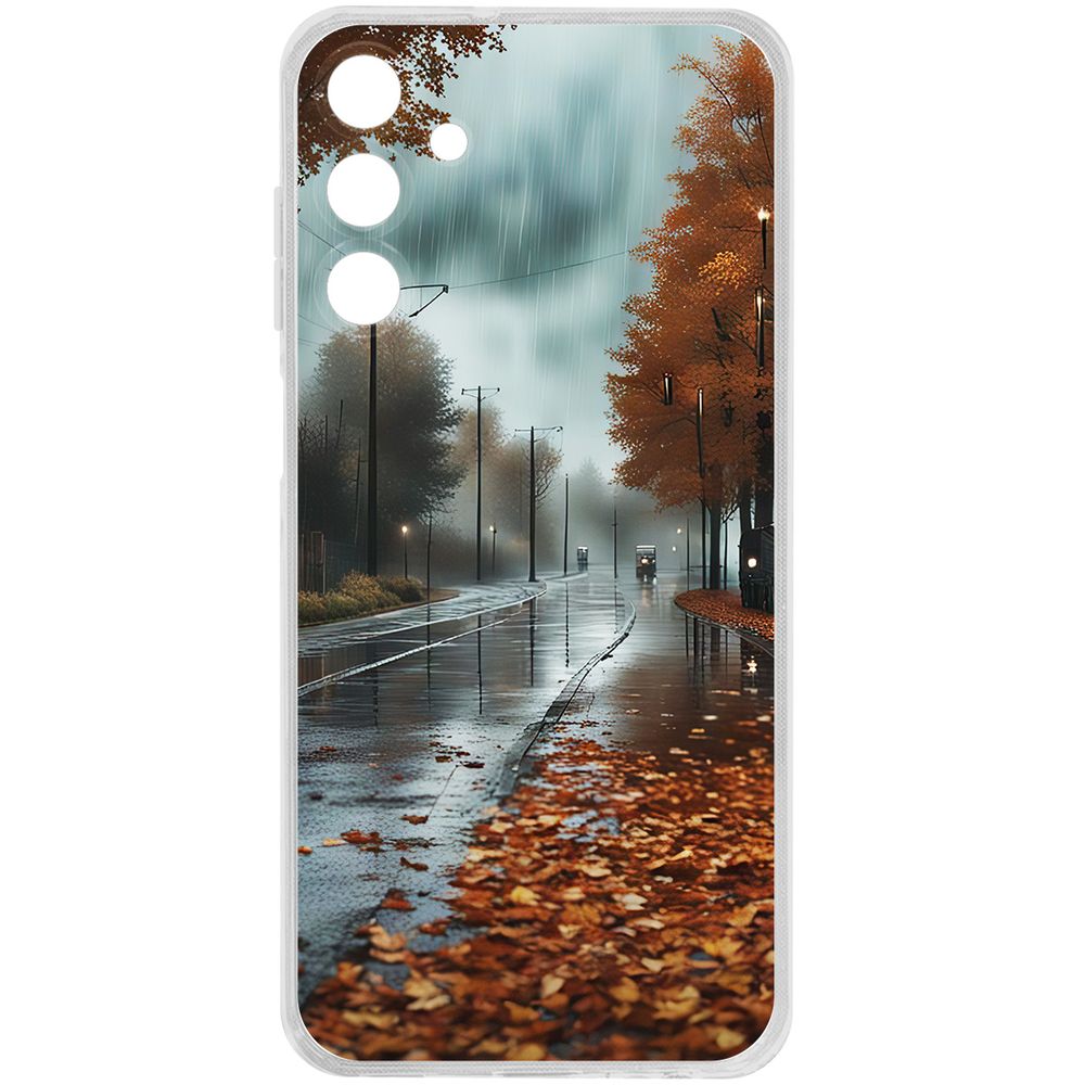

Чехол-накладка Krutoff Clear Case Осенний дождь для Samsung Galaxy M15, Прозрачный