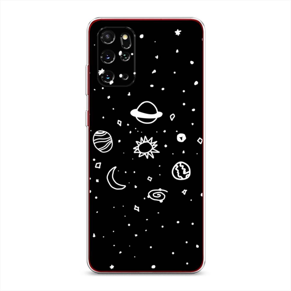 

Чехол на Samsung Galaxy S20 Plus "Дудл солнечной системы", Бежевый;серый, 29350-2