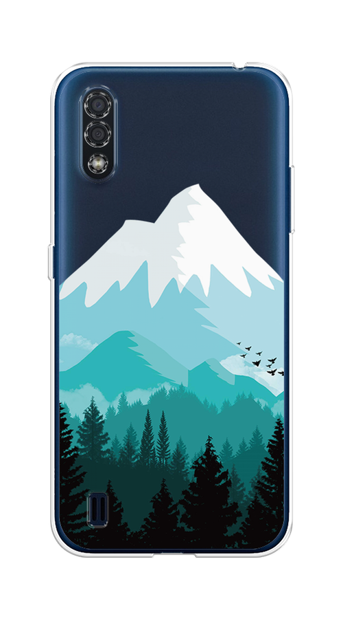 

Чехол на Samsung Galaxy M01 "Синяя снежная гора", Белый;голубой, 2101150-2