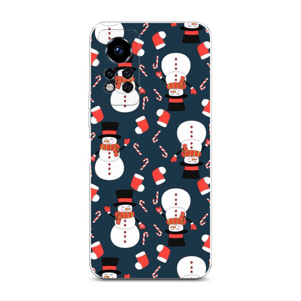 

Чехол на Infinix Note 12i 2022 "Синие снеговики", Синий;белый;красный, 3102750-5