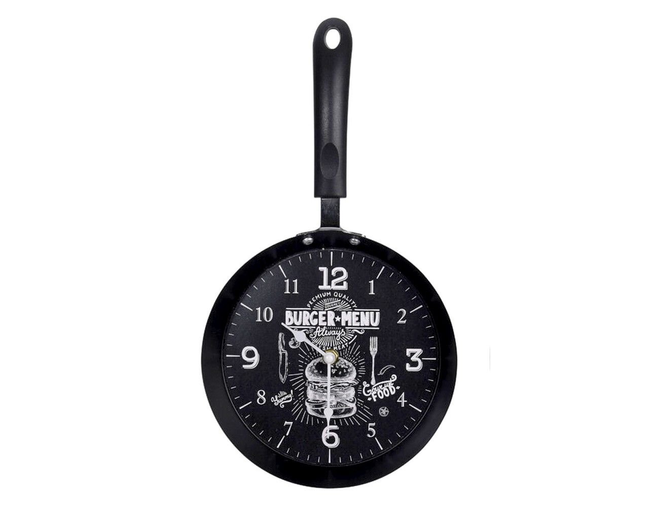 Кухонные настенные часы ВРЕМЯ ОБЕДАТЬ, чёрные, 39х21 см, Koopman International